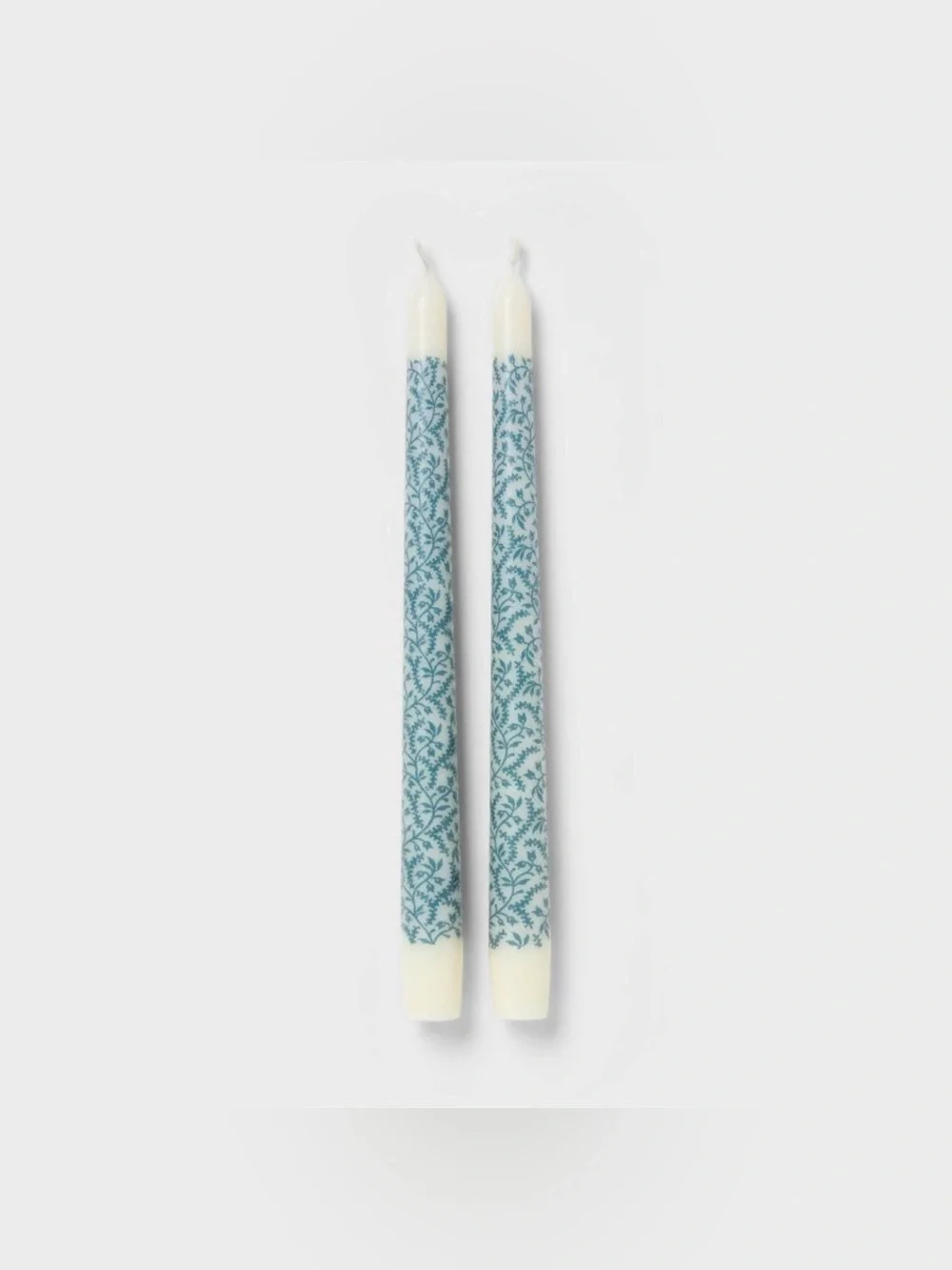 8PK Taper Pattern Candles Blue and White - Threshold™ Unscented